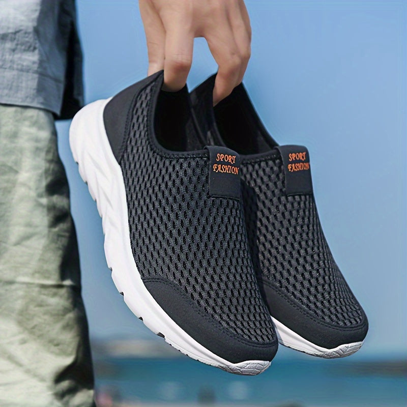 Herren Slip-On Sportschuhe Atmungsaktiv für Freizeit und Training