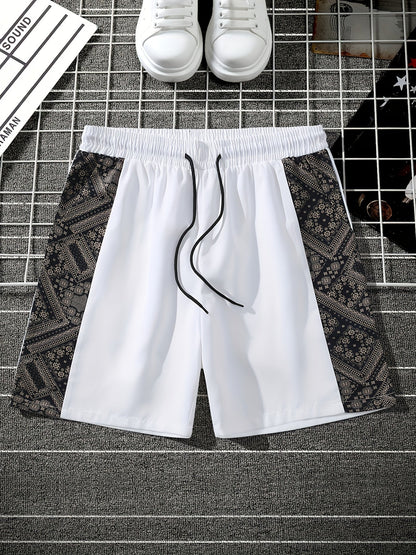 Herren Streetwear Shorts mit Ornamentmuster und grafischen Seiteneinsätzen – Modern Freizeit