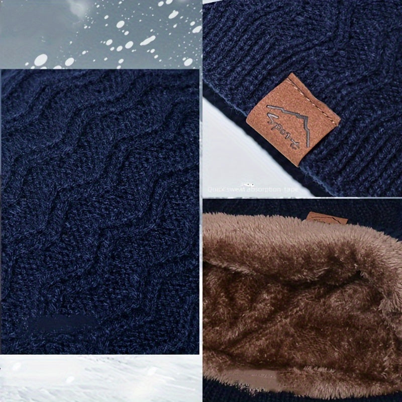 Winter Set Strickmütze Schlauchschal Handschuhe mit Touch-Funktion
