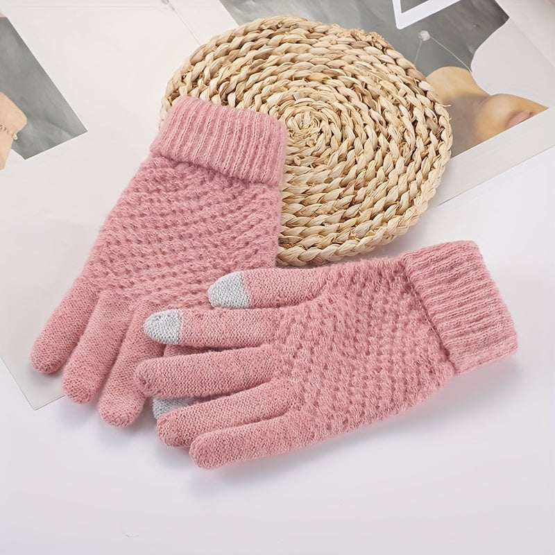Unisex Winter Strickhandschuhe Touchscreen