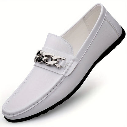 Herren Mokassins mit Kettendetail – Elegante Business und Freizeit Loafer