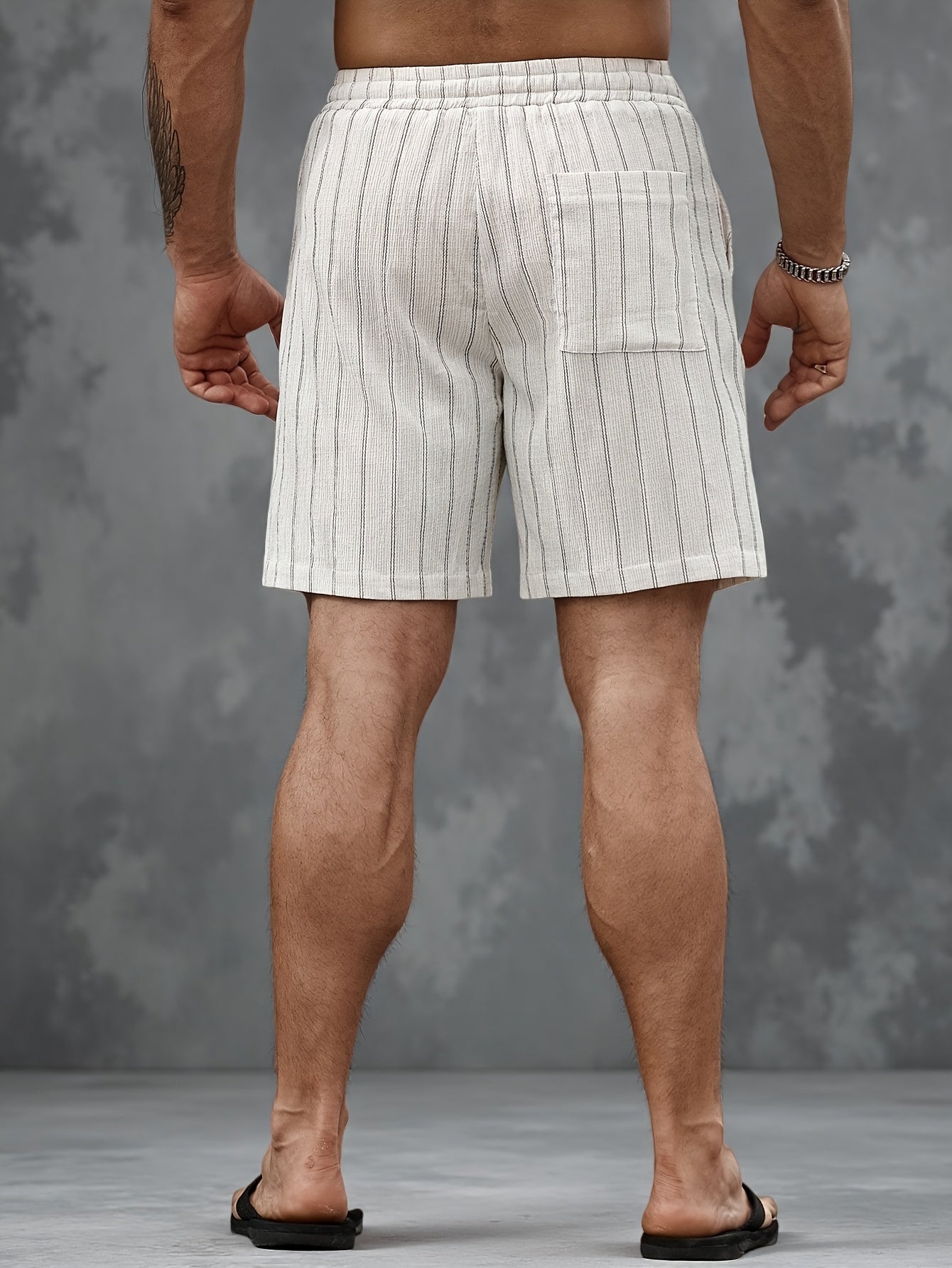 Herren Freizeit-Shorts mit Nadelstreifen und Kordelzug – Stilvolle Sommerhose für Alltag & Sport