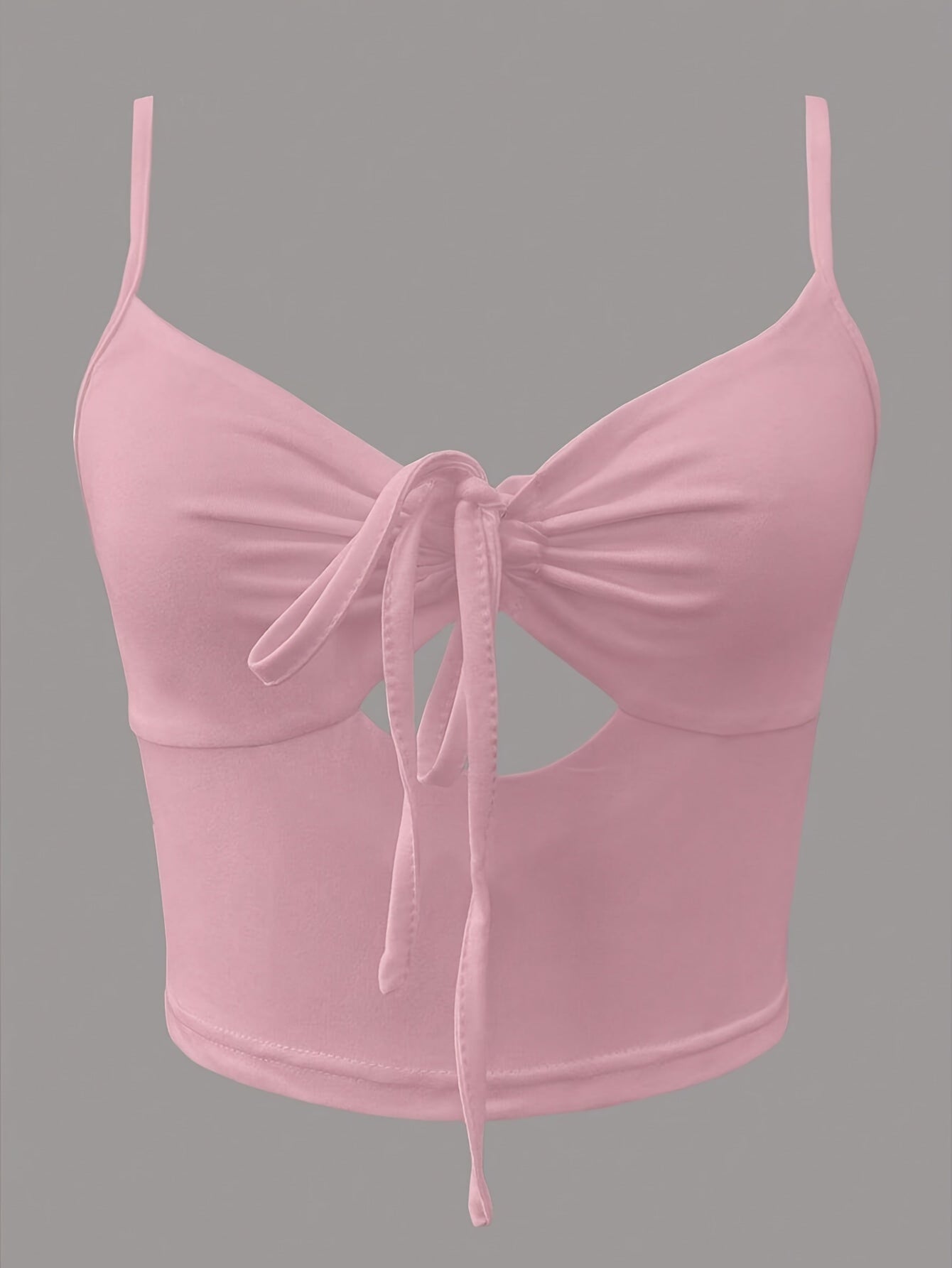 Damen Crop Top mit Frontschleife und Cut-Out – Modisches Camisole für Alltag und Ausgehen