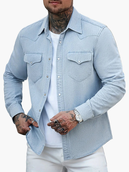 Herren Denim Hemd im Western-Stil – Lässige Mode für Alltag & Freizeit