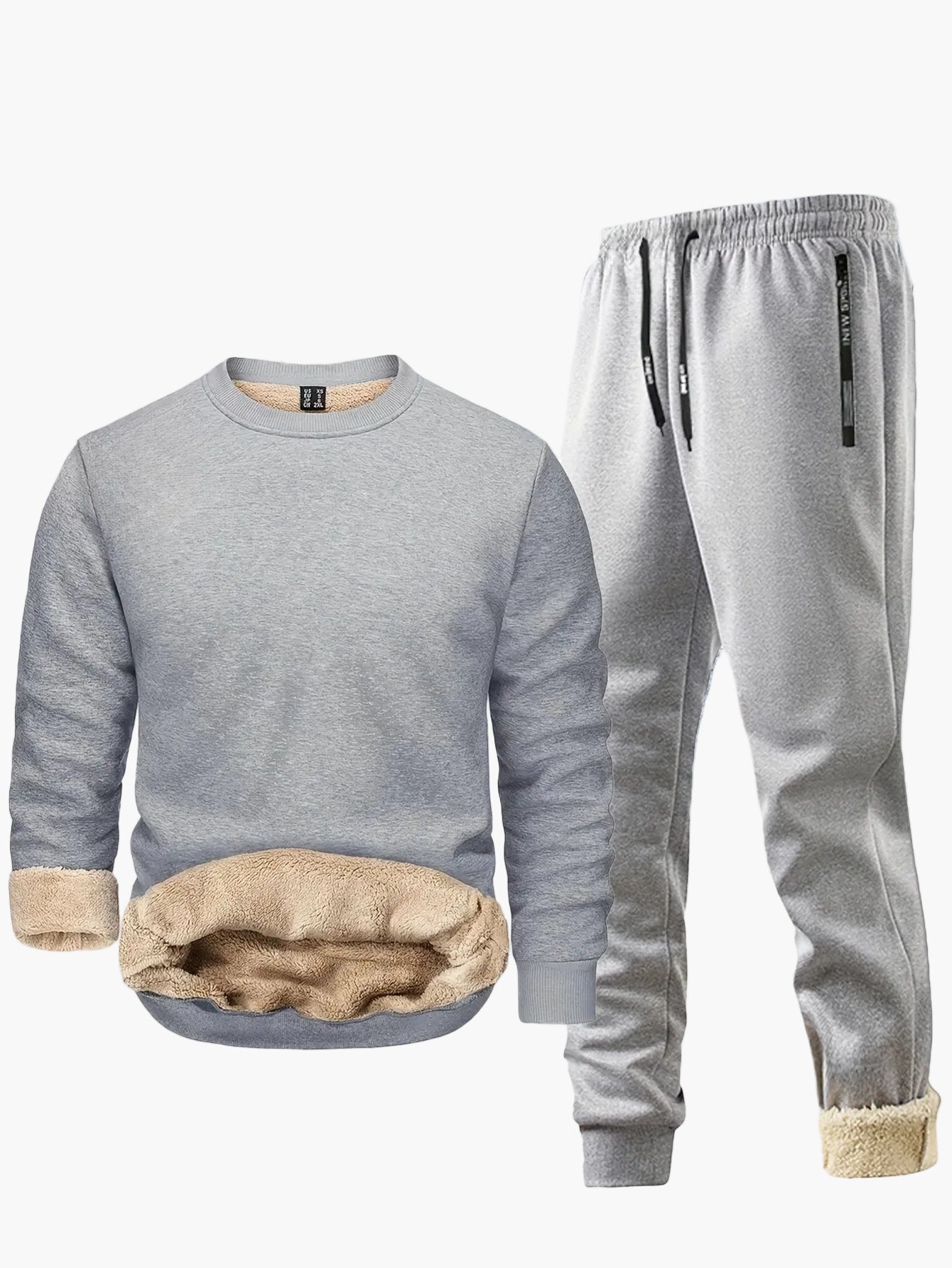Herren Warmes Fleece Freizeit-Set – Bequemer Trainingsanzug für Herbst und Winter