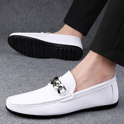 Herren Mokassins mit Kettendetail – Elegante Business und Freizeit Loafer