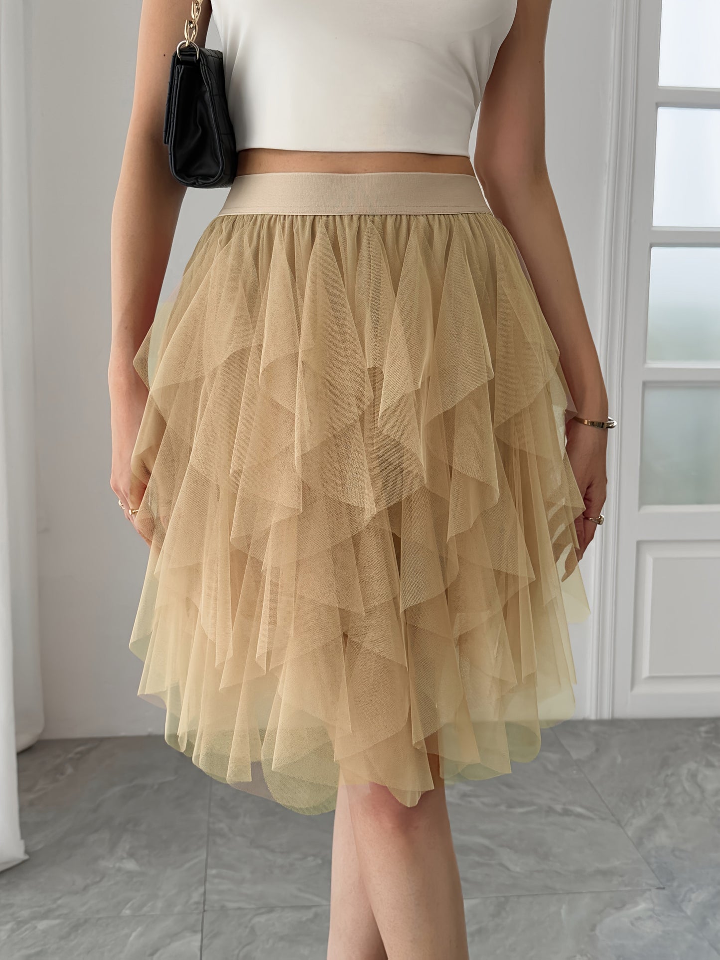 Damen Tüllrock mit Stufen-Design – Verspielter, femininer Look für Alltag und besondere Anlässe