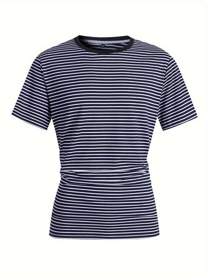 Herren T-Shirt mit klassischem, gestreiftem Design – Kurzarm, zeitloser Stil für Alltag und Freizeit