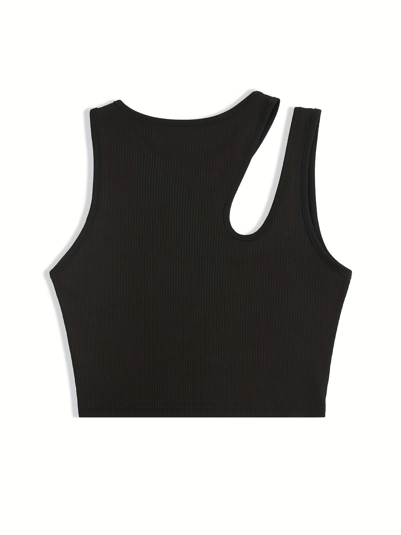 Damen Asymmetrisches Rib-Crop Top für Sommer, Modisches Streetwear Oberteil