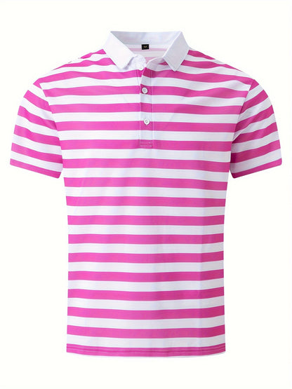 Herren Poloshirt im maritimen Streifen-Look für Freizeit und Segeln – Sommer Casual Polo