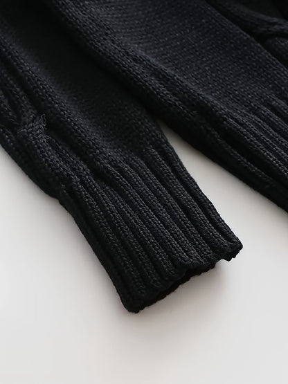 Herren Strickjacke Zopfmuster mit Schalkragen und Knöpfen