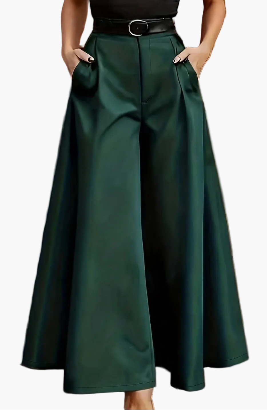 Damen Weitbeinige Palazzo-Hose Eleganter High-Waist Business & Abend-Look