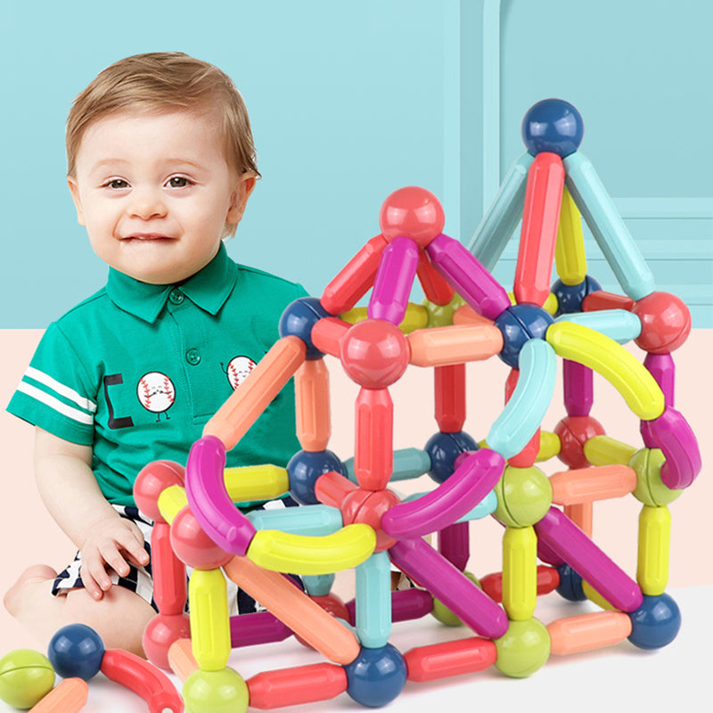 Magnetische Konstruktionsspielzeug Bausteine für Kinder – Kreatives Lernspielzeug, Magnetbaukasten, Jungen & Mädchen