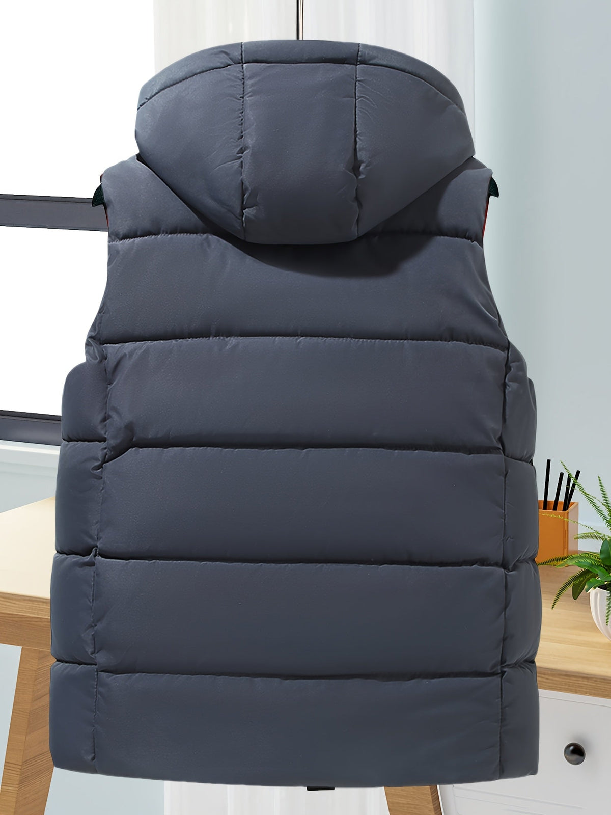 Unisex Puffer Weste mit Kapuze, gesteppte Ärmellose Steppjacke für Herren und Damen