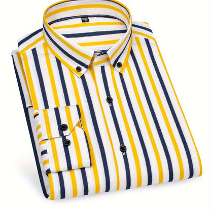 Herren Business-Freizeithemd mit modischen Streifen – Slim Fit, ideal für Büro und Alltag