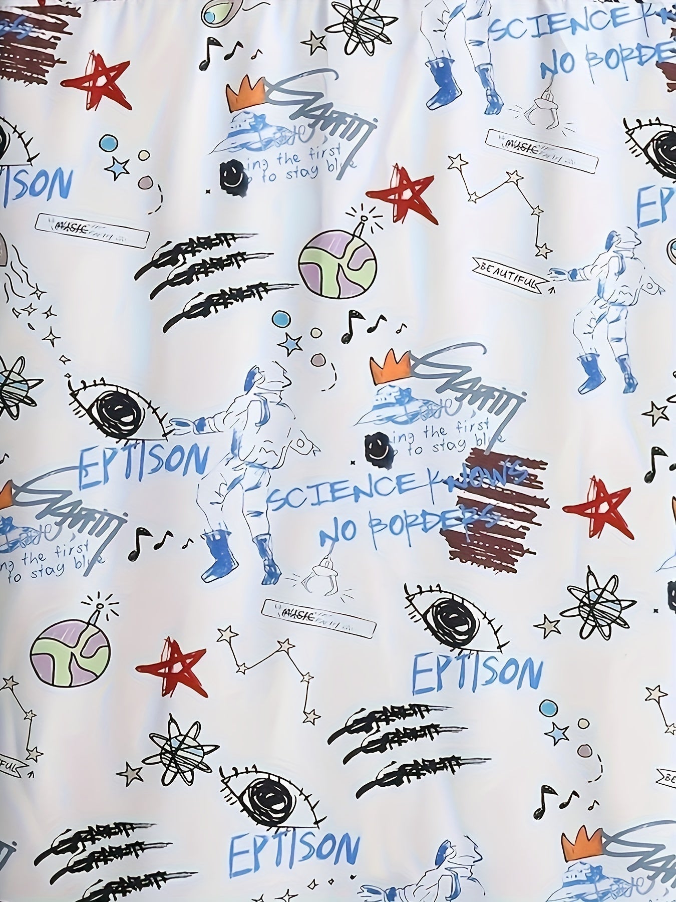 Herren Kurzarm Hemd mit Graffiti-Print – Urban Streetwear Stil für Freizeit & Alltag