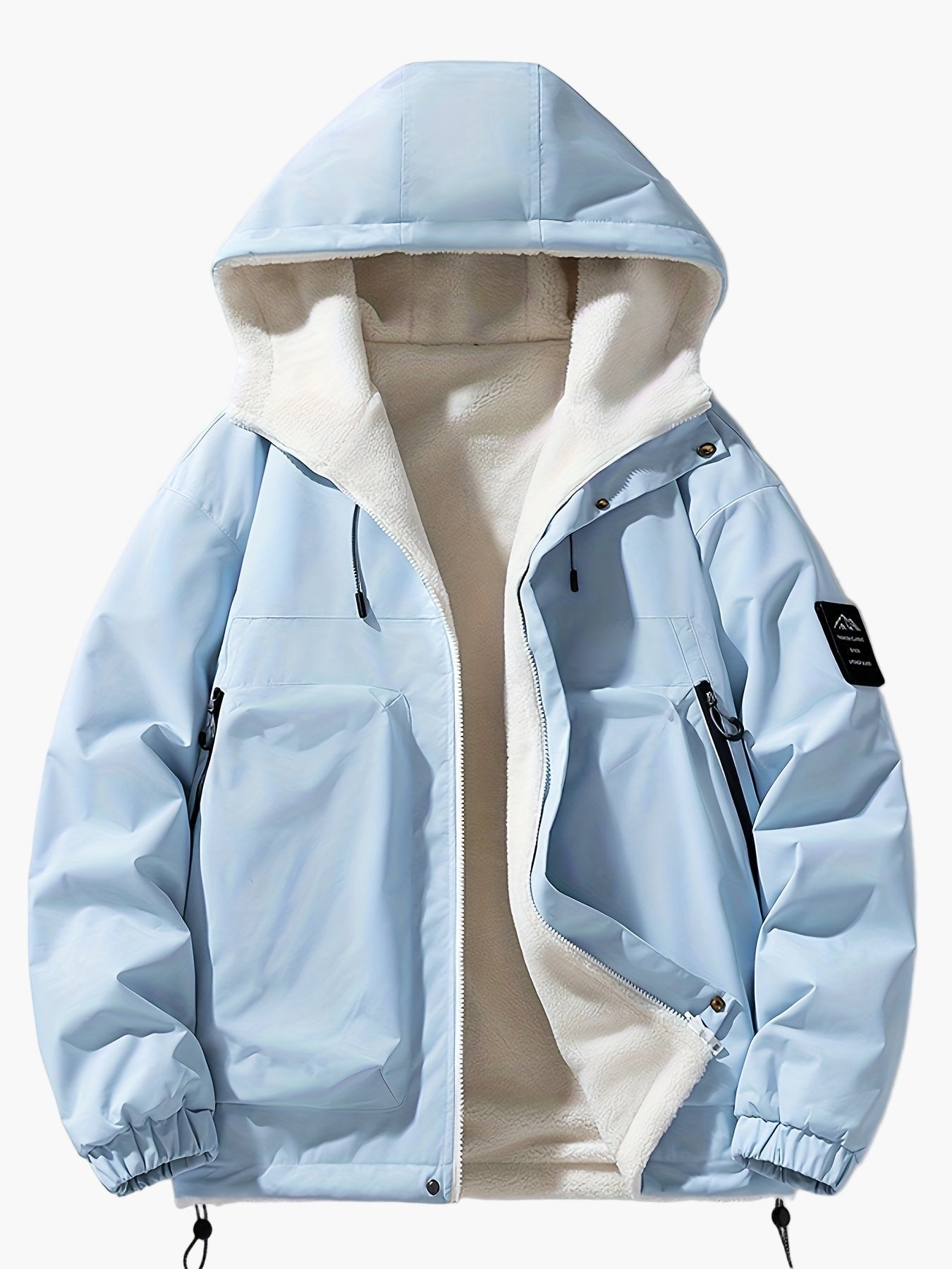 Herren Kapuzenjacke Casual Streetwear für Herbst und Winter, warm gefüttert, Outdoor