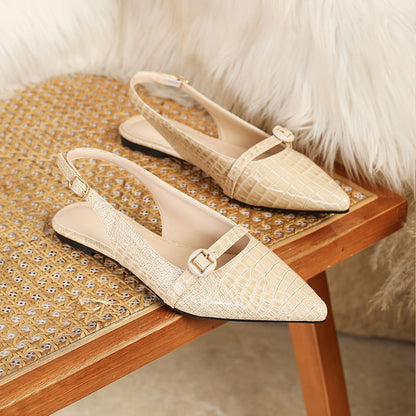 Damen Slingback Ballerinas mit spitzer Kappe und Riemen – Elegante Business- und Freizeitschuhe