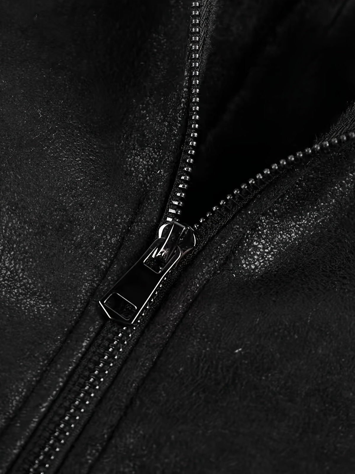 Herren Jacke mit Kunstfellkragen und Reißverschluss – Pilotenstil, Braun/Schwarz