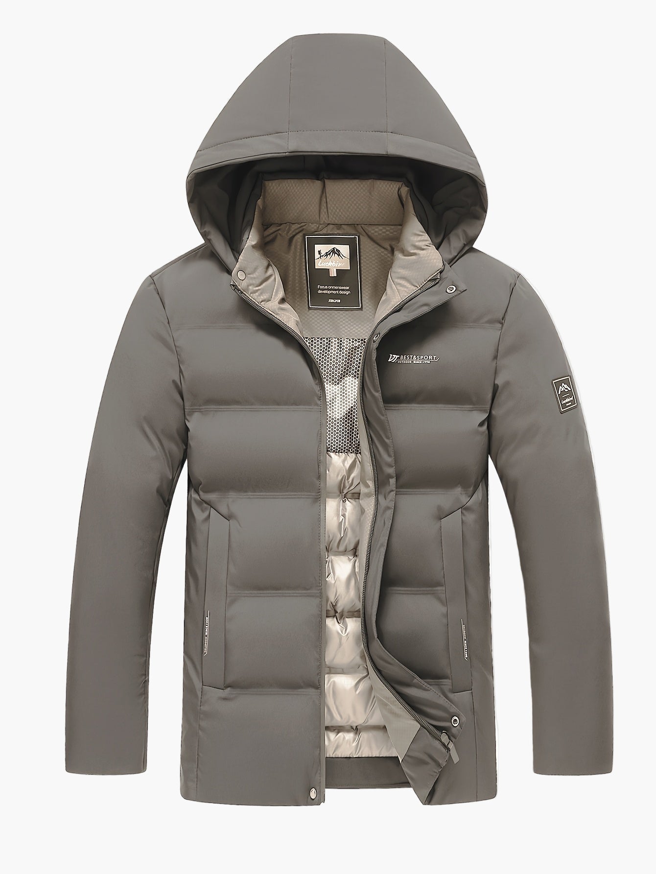 Herren Winter Steppjacke mit Kapuze – Outdoor Casual Daunenjacke