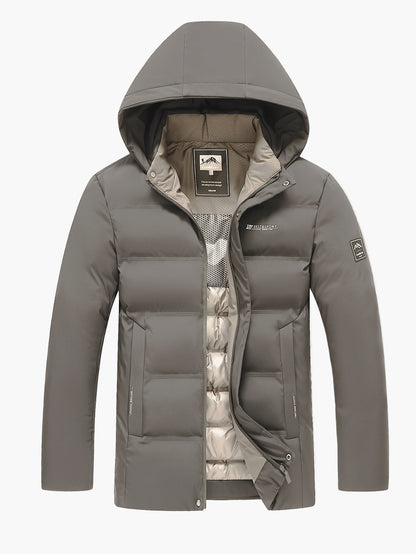 Herren Winter Steppjacke mit Kapuze – Outdoor Casual Daunenjacke