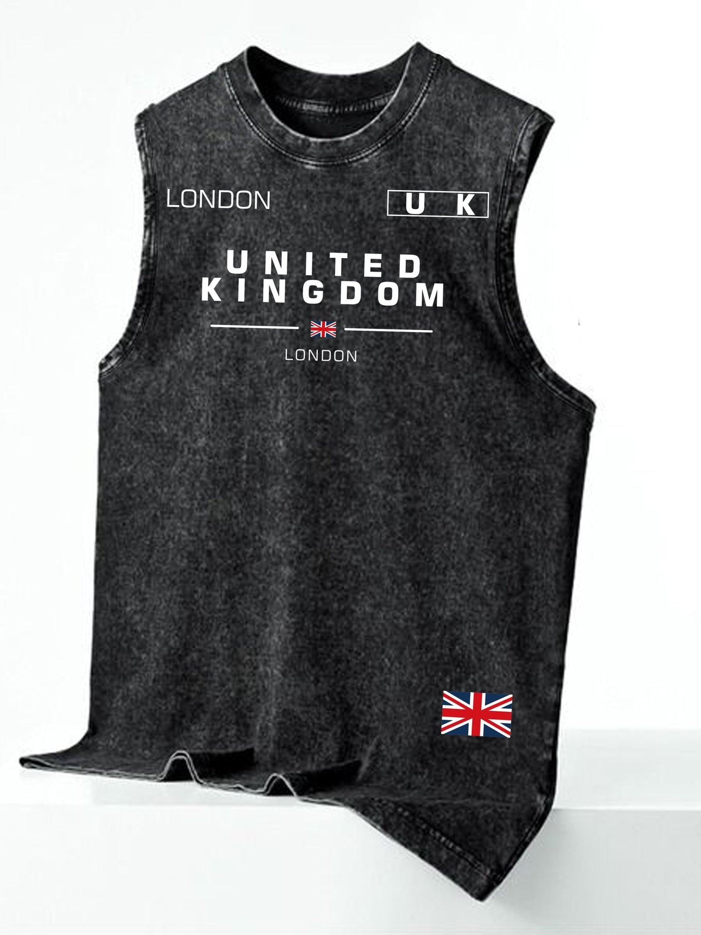 Herren Streetstyle ärmelloses Tanktop mit vertikalem Print – Urban Look für Freizeit & Fitness