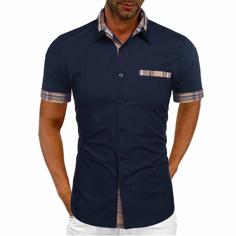 Herren-Freizeithemd mit Kurzarm und Karodetails