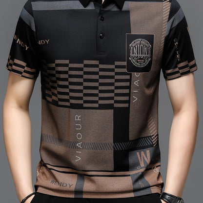 Herren Polohemd Modern Grafikmuster Kurzarm – Stilvolles Freizeitshirt mit Kragen
