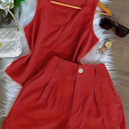 Damen Sommer Set – Elegantes Top und Shorts, Modischer Casual Look für Alltag & Urlaub