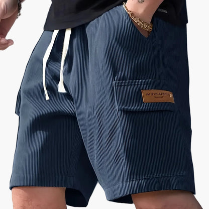 Herren Freizeithose – Modische gestreifte Shorts mit Kordelzug und Seitentasche, ideal für Alltag & Urlaub