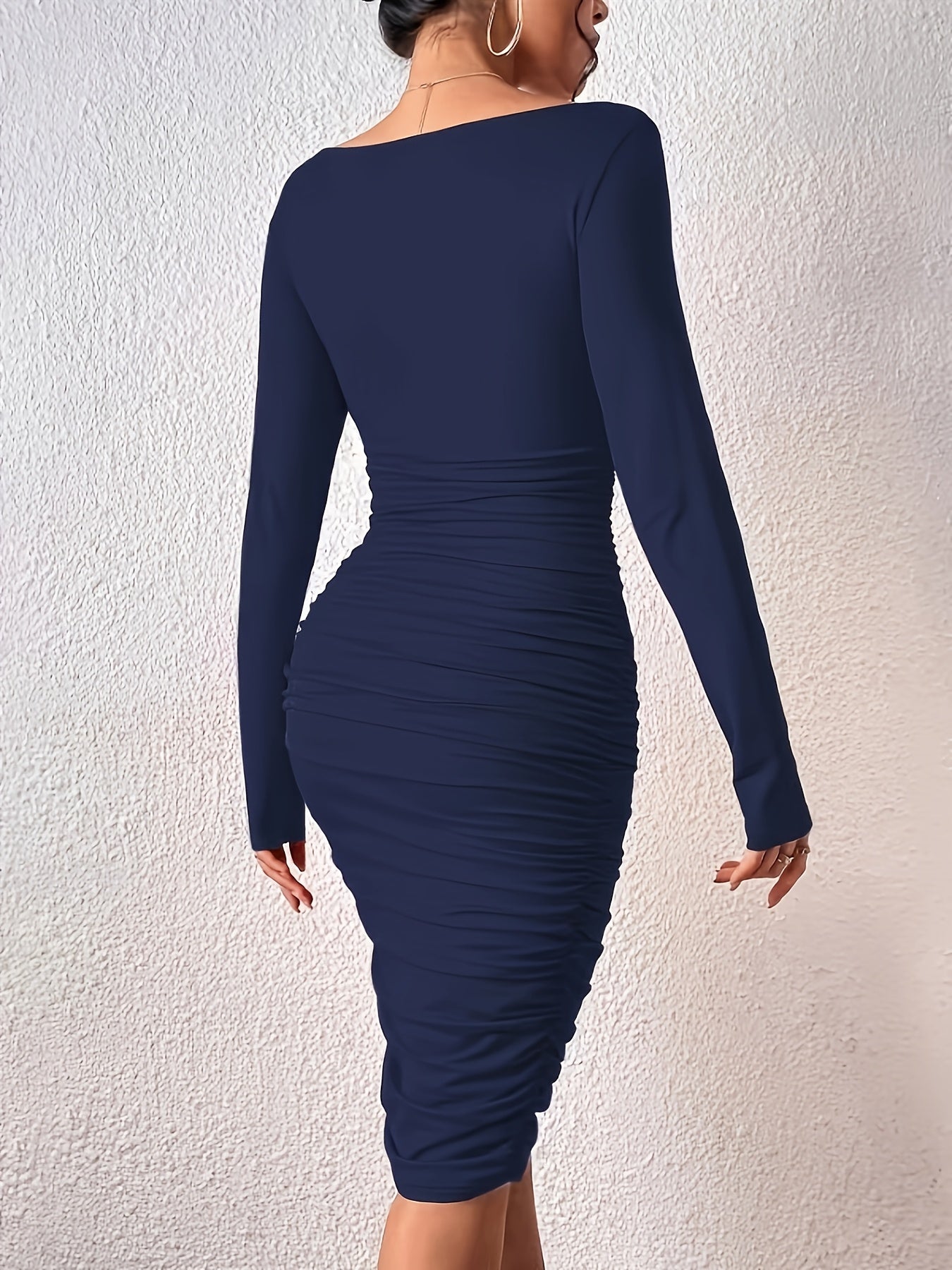 Damen Elegantes Bodycon-Kleid mit V-Ausschnitt und Raffung – Perfekt für festliche Anlässe