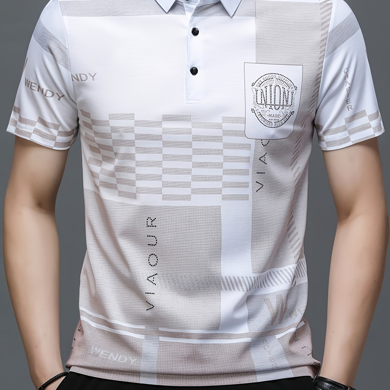 Herren Polohemd Modern Grafikmuster Kurzarm – Stilvolles Freizeitshirt mit Kragen
