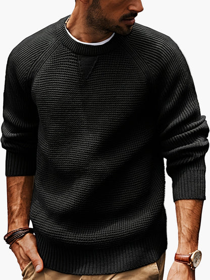 Herren Strickpullover Vintage Stil – Klassischer Rundhalsausschnitt, Perfekt für Alltag und Freizeit