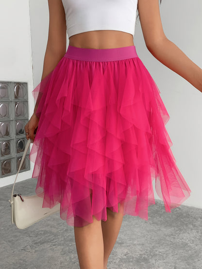 Damen Tüllrock mit Stufen-Design – Verspielter, femininer Look für Alltag und besondere Anlässe