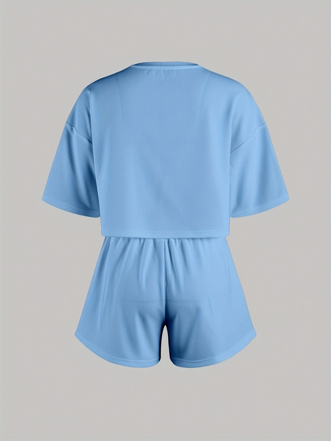Damen Pyjama-Set mit blauen Herz-Prints – Loungewear im modernen Stil für Zuhause