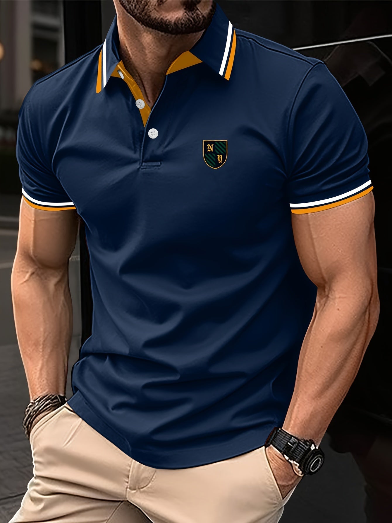 Herren Poloshirt mit Stickerei – Klassischer Casual Style für Alltag und Freizeit