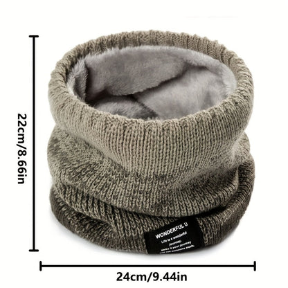 Fashion Letter Cloth Label Gradient Knit Scarf Autumn Winter Fleece Thickened Double Layer Warm Neck Cover Outdoor Leisure Sports Running Cycling Skiing Mountaineering Windproof Warm Neck Scarf