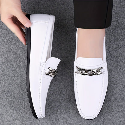 Herren Mokassins mit Kettendetail – Elegante Business und Freizeit Loafer