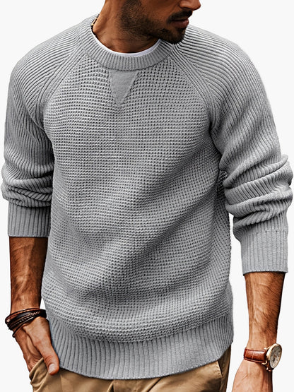 Herren Strickpullover Vintage Stil – Klassischer Rundhalsausschnitt, Perfekt für Alltag und Freizeit