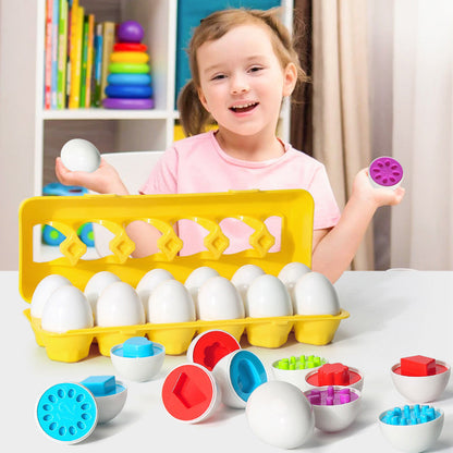 Kinder Lernspielzeug Eier-Set – Pädagogisches Steckspiel zur Formen- und Zahlenzuordnung, ab 3 Jahren
