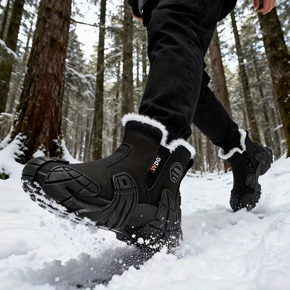 Herren Winterstiefel gefüttert mit Reißverschluss & Profilsohle Grau