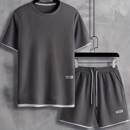 Herren Freizeit-Set Kurzarm T-Shirt & Shorts Lounge Outfit – Bequemes Sommer Homewear