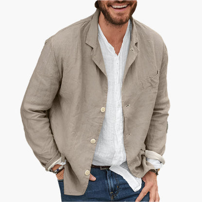 Herren Sakko Veganes Leinen Casual Blazer – Moderner Freizeit-Look für Alltag & Events