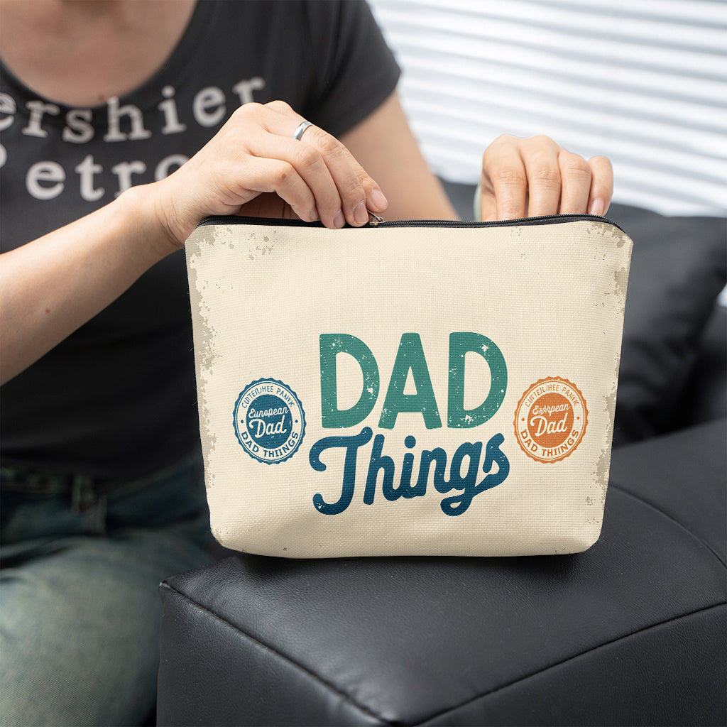 Vätertag Kulturbeutel für Herren – Vintage Stil Aufbewahrungstasche für "Dad Things" – Praktische Geschenkidee