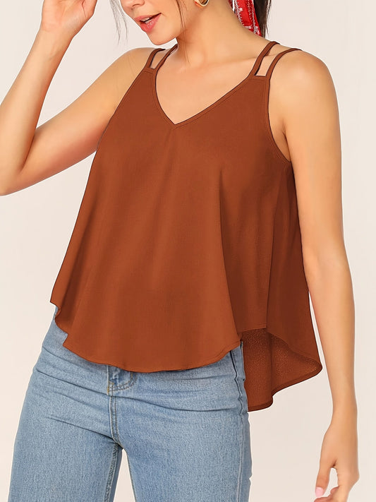Damen Spaghettiträger Top mit lockerem Schnitt und modernem Design