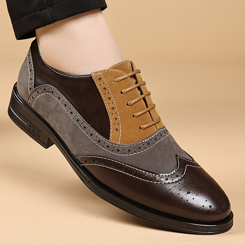 Herren Business Casual Brogue Schuhe – Klassische Schnürschuhe für Alltag & Büro