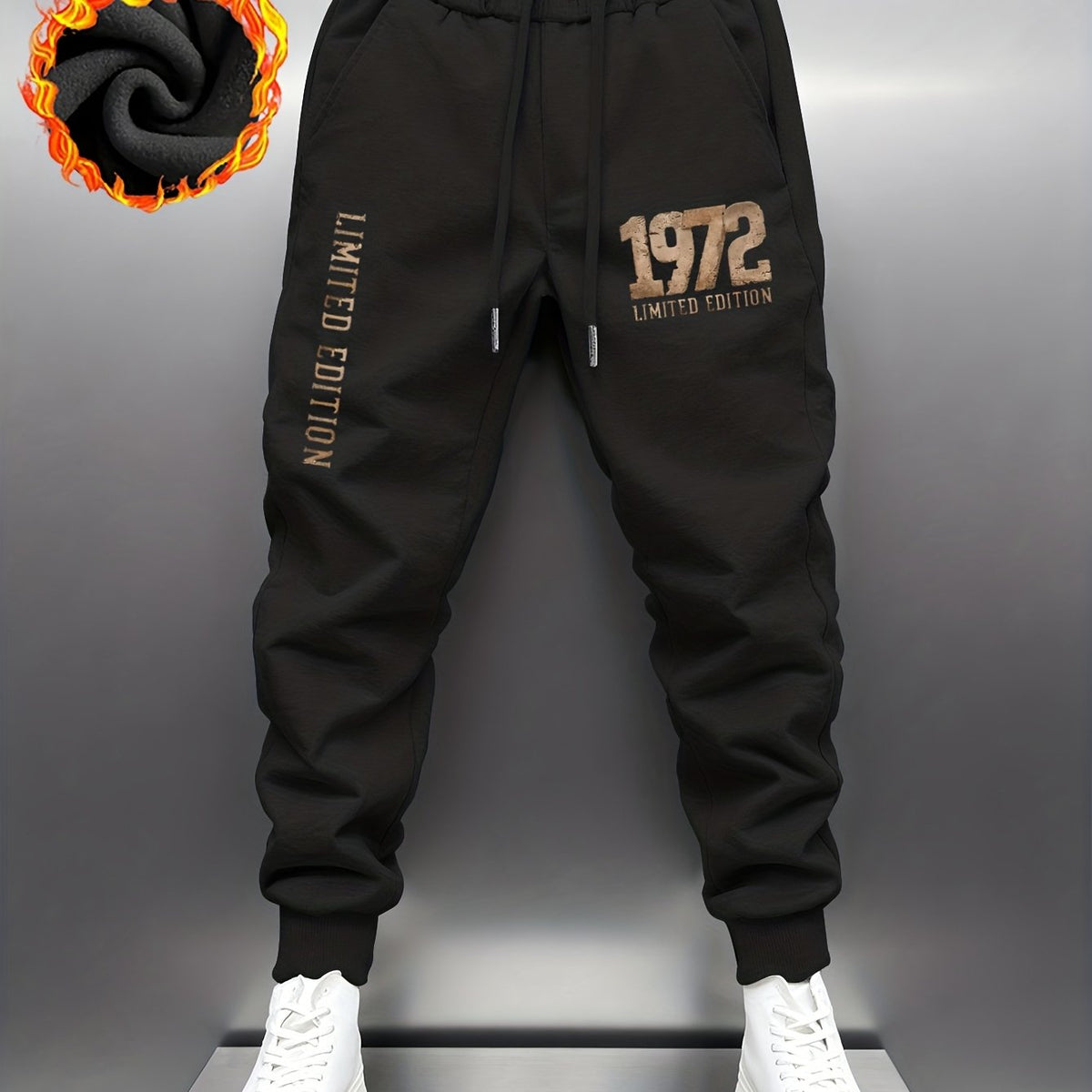 Herren Winter Jogginghose Fleece Gefütterte Sporthose mit Kordelzug "1972 Limited Edition"