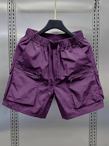 Herren Cargo Shorts mit großen Taschen und Zipper, lässiger Streetwear-Look