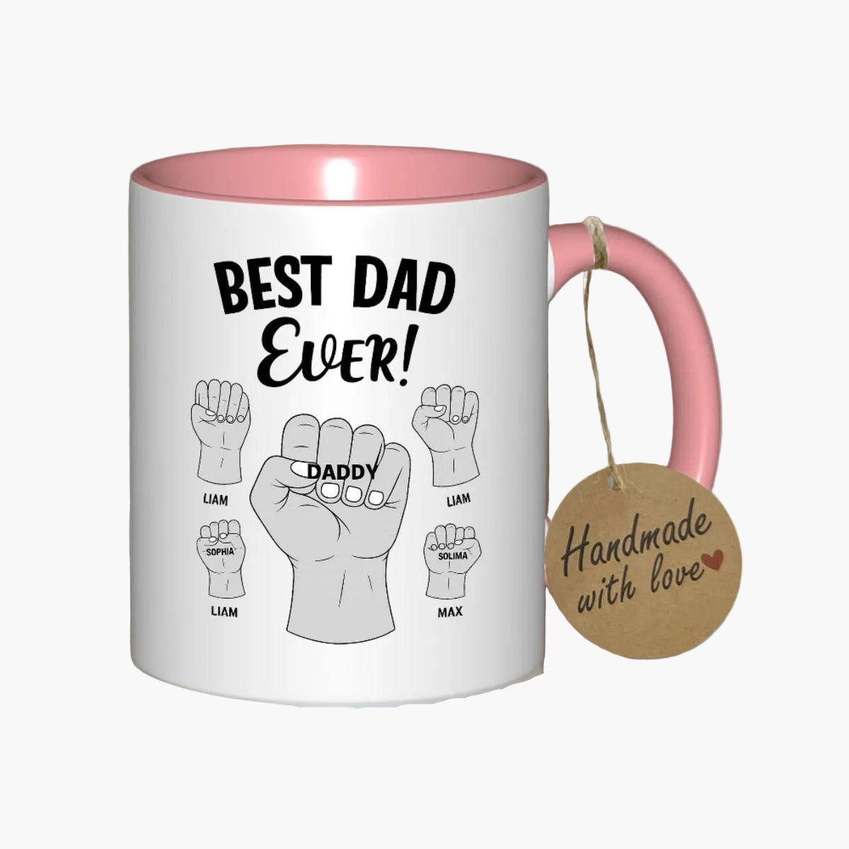 Vatertagsgeschenk Tasse für Männer – Personalisierte Beste Papa Ever Tasse mit Kindernamen – Geschenkidee für Väter zum Vatertag