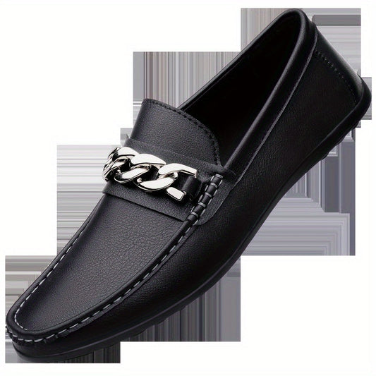 Herren Mokassins mit Kettendetail – Elegante Business und Freizeit Loafer